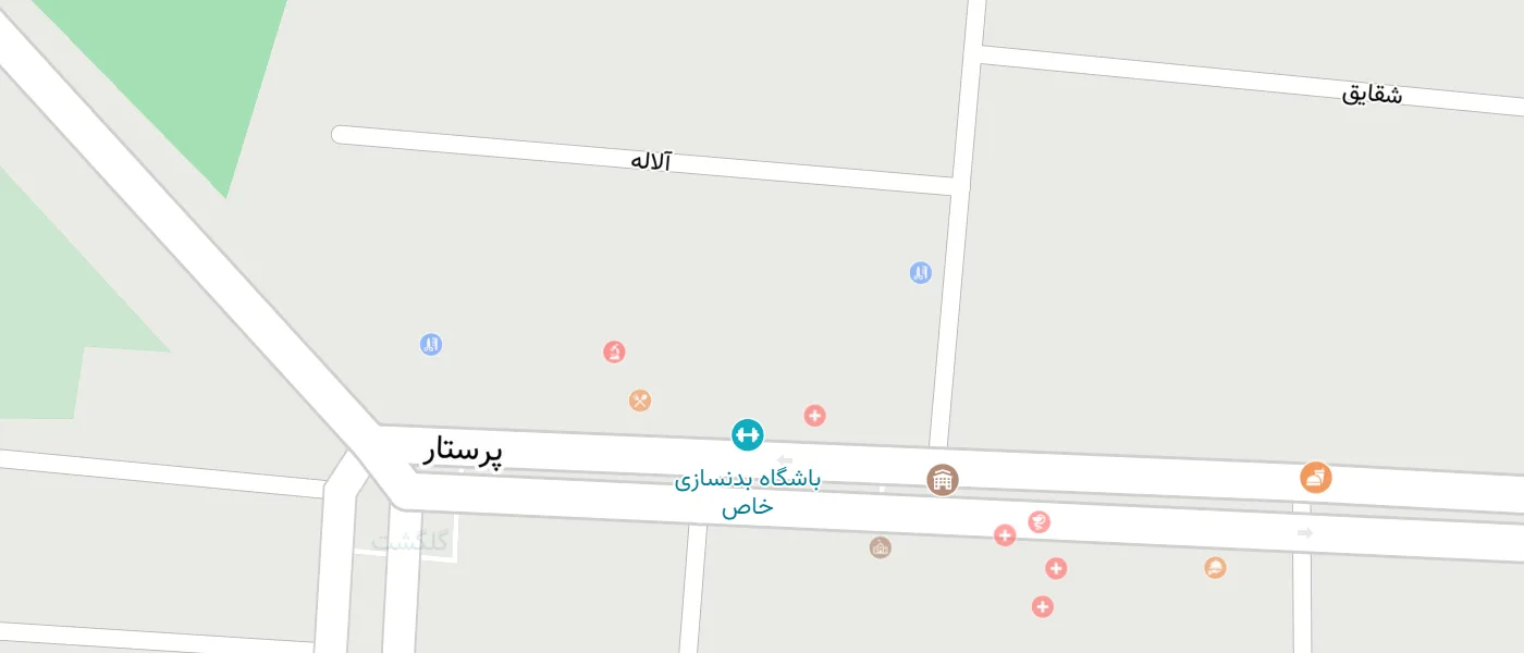 نقشهٔ موقعیت هلدینگ سلامت آذرنجات در تبریز، گلگشت، روبروی کوی نهال