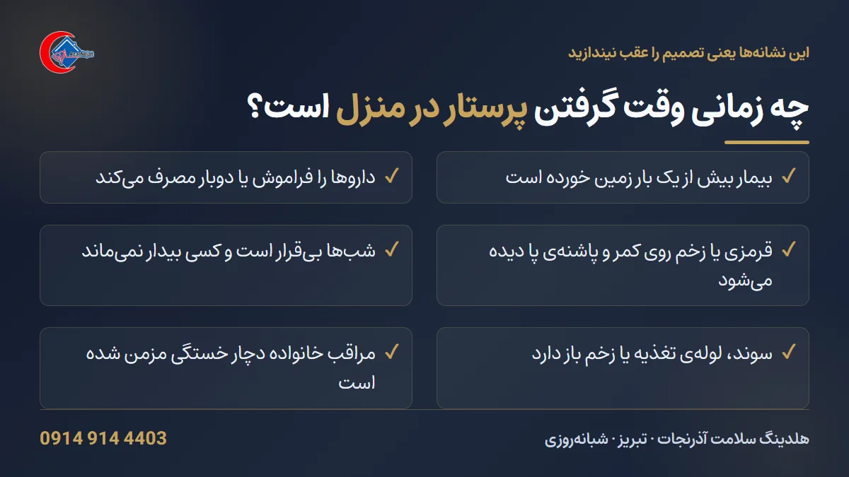 نشانه‌های نیاز بیمار و سالمند به پرستار در منزل تبریز