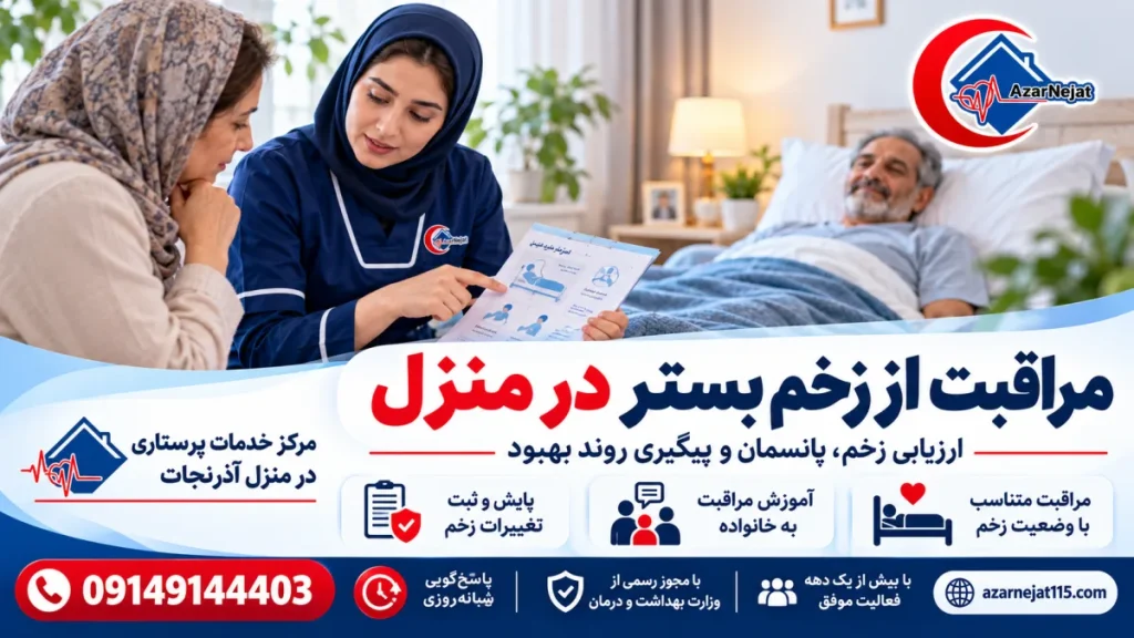 مراقبت از زخم بستر در منزل | پانسمان تخصصی و پیشگیری