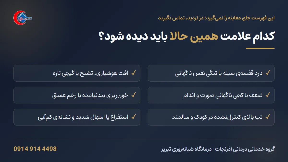 راهنمای تریاژ اورژانس؛ کدام علائم نیاز به مراجعه‌ی فوری دارند و کدام‌ها قابل انتظار هستند