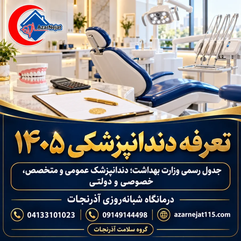 تعرفه دندانپزشکی ۱۴۰۵؛ هزینه ایمپلنت، عصب‌کشی، جرم‌گیری، کامپوزیت و لمینت (آزاد و با بیمه)