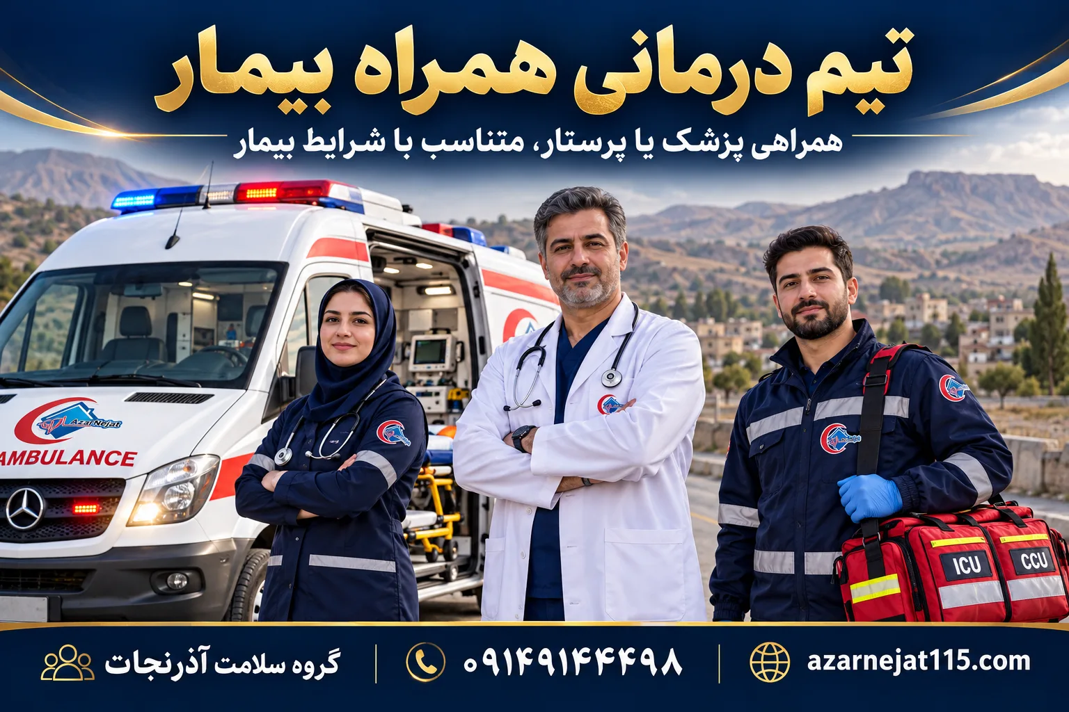 تیم درمانی همراه بیمار در هریس؛ همراهی پزشک یا پرستار متناسب با شرایط بیمار